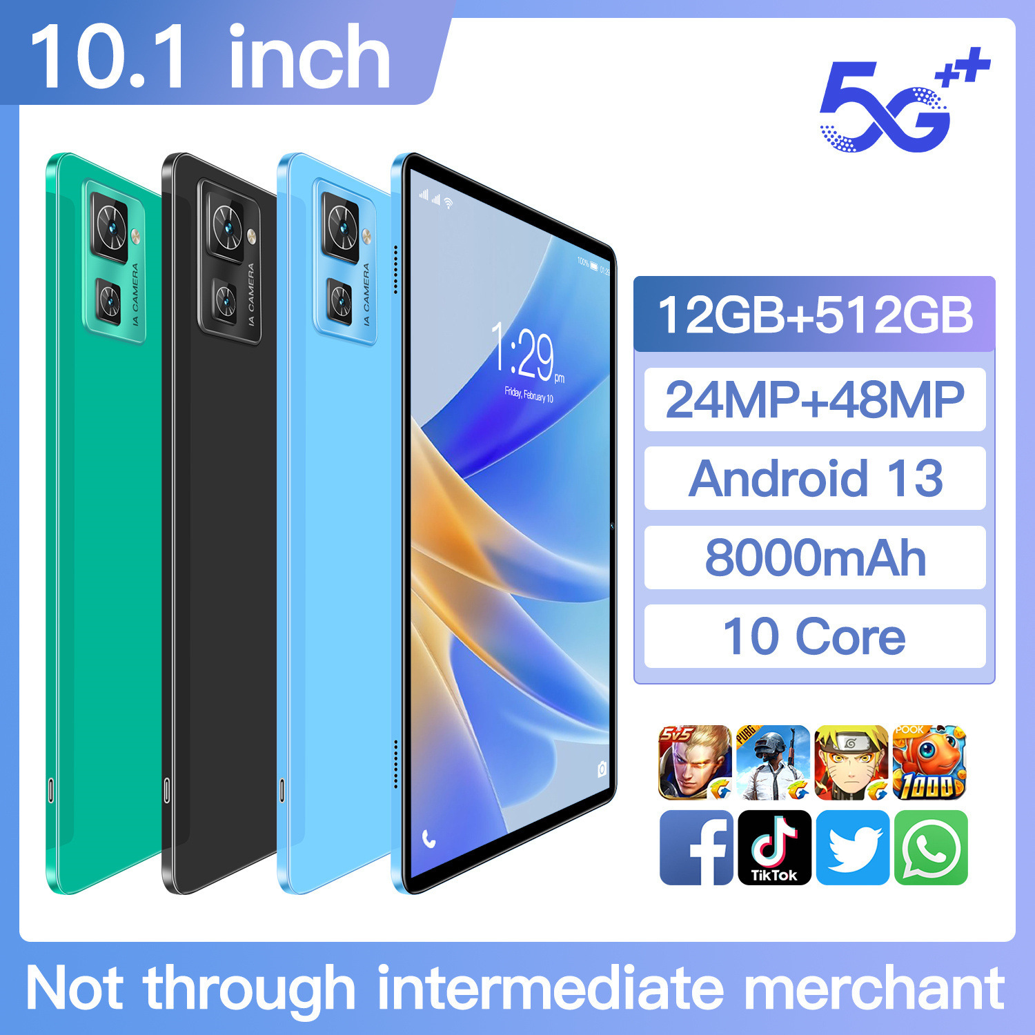 Cross-Border New 10.1inch Android Tablet E-Commerce 4g Call Hd Screen Learning Tablet Card Game Office