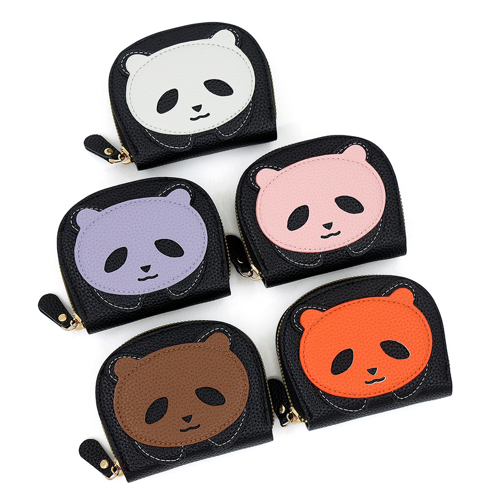 Nuevo monedero lindo panda para señoras, monedero, bolso pequeño, bolso de almacenamiento con llave creativa, bolso de moneda