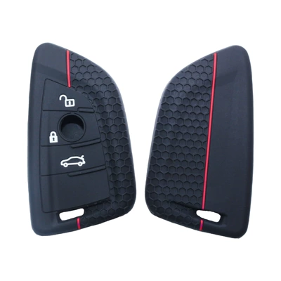 Series car silicone key cover – Static Rod/Key Bag - black-red-line-without-circle