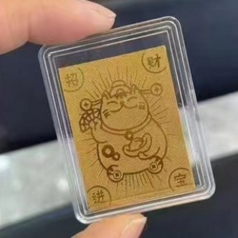 爆款2mg含金手机贴足金999公主请发财暴富财爷招财带背胶厂家批发|undefined