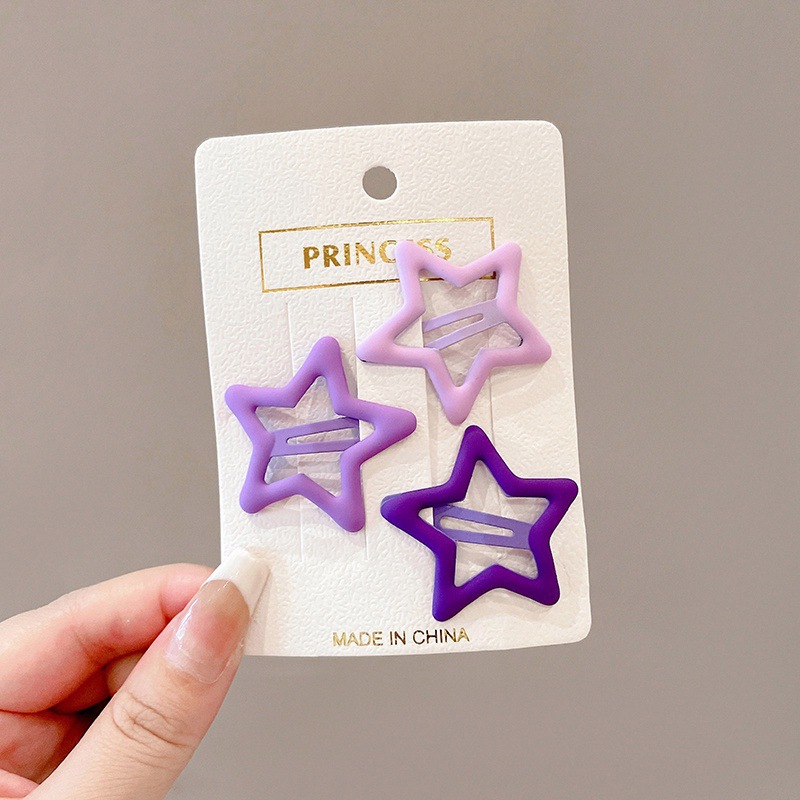 Pinza bb de color dopamina para niños cabello roto estrella de cinco puntas horquilla para niñas que no lastima el cabello, pinza para el cabello con flequillo para bebés, accesorios para el cabello lindos