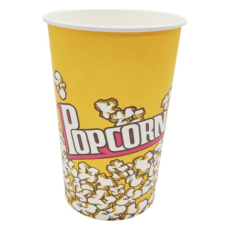 Amarillo desechable espesa palomitas de maíz cubo multi-especificación barril cine caja de cubo de papel especial logo imprimible