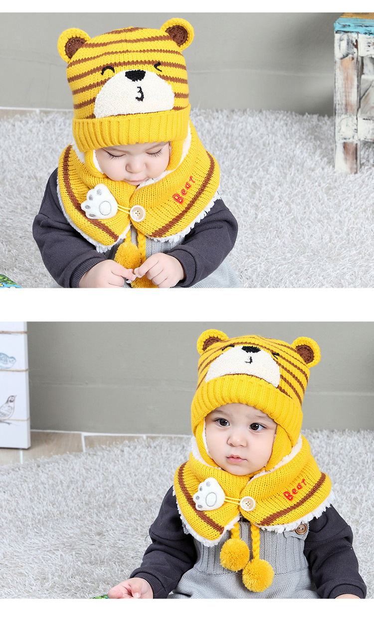 Polyacrylonitrile Fiber Fabric Cute Style Children Unisex Cute Animal Cartoon Wool Cap
