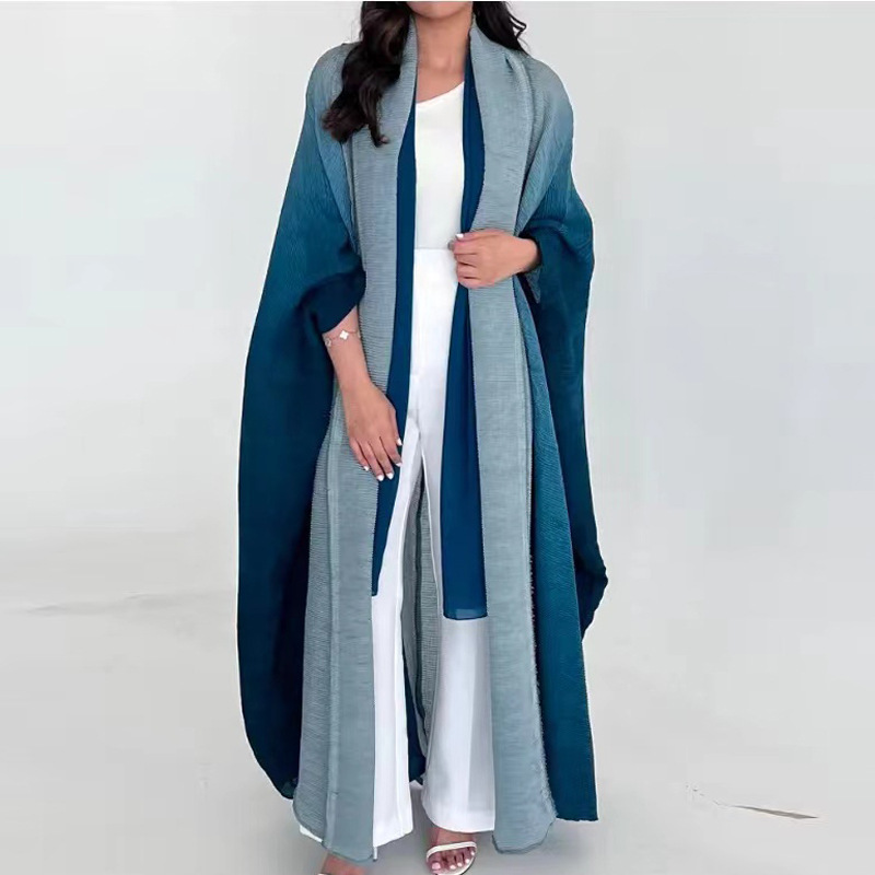 Long-Sleeved Windbreaker Jacket for Women 2025 Autum New Gradient Color Plus Fat Plus Fat Bat Sleeve Scarf Style Long Outer Shawl Long-Sleeved Windbreaker Jacket for Women 2025 Autum New Gradient Color Plus Fat Plus Fat Bat Sleeve Scarf Style Long Outer Shawl