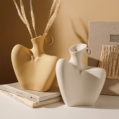 Banhamei Nordic INS Human Body Art Ceramic Vase Decorative Piece Living Room Home Decor Lock Bone Vase Wholesale