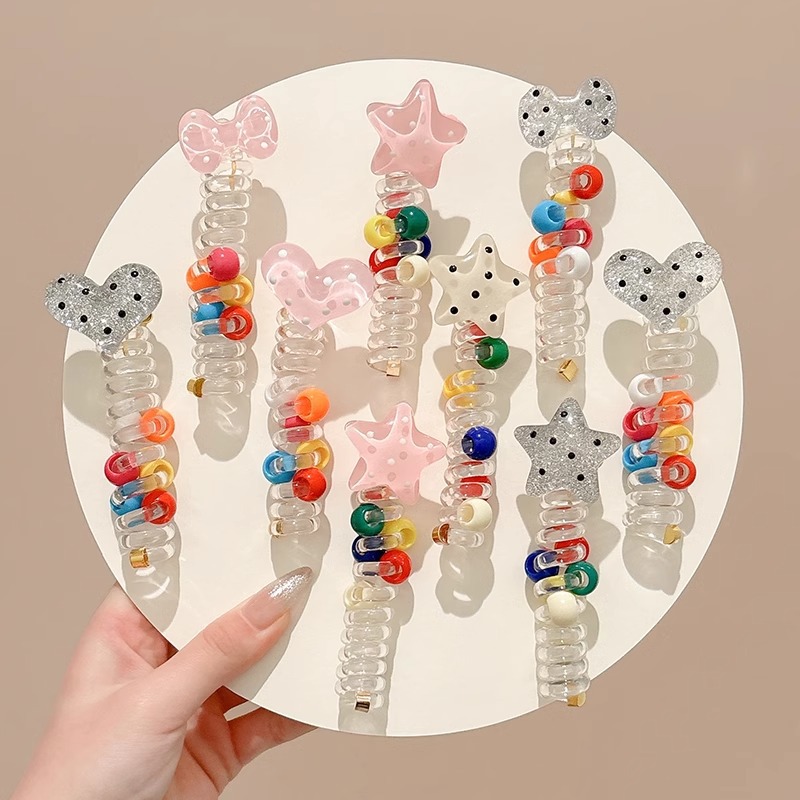 El cable telefónico de cinco puntas de estrella de alta burbuja trenzada de cabello de cola de caballo cuerda de cabello trenzada de correa de correa dulce punto de onda tocado