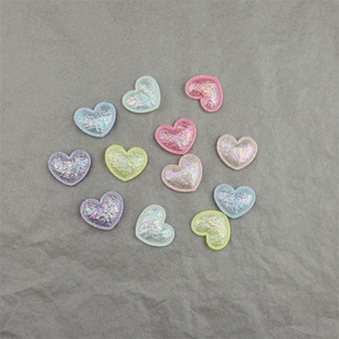 2.2cm Silver Cloth Heart Jewelry Accessories DIY Hair Accessories Headdress Materials Accessories Clothing Toys Decorative Accessories