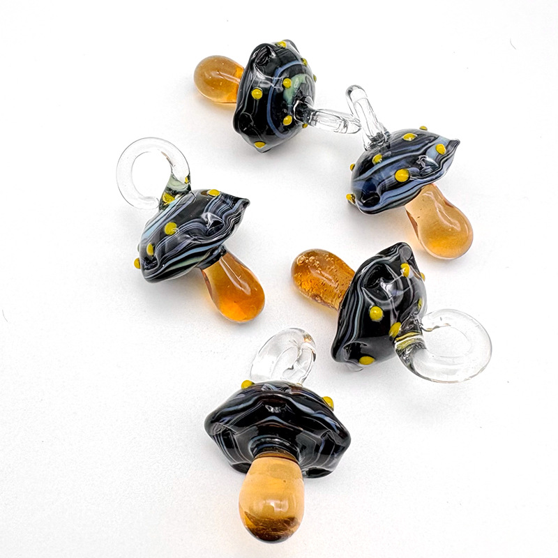 1 Piece Glass/Colored Glaze Mushroom Pendant DIY Jewelry Accessories display picture 17