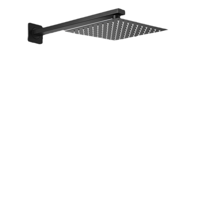 Cabeza de ducha de rociador de acero inoxidable 201 negro transfronterizo Cabeza de ducha de rociador superior Tubo cuadrado de baño Cabeza de ducha oculta