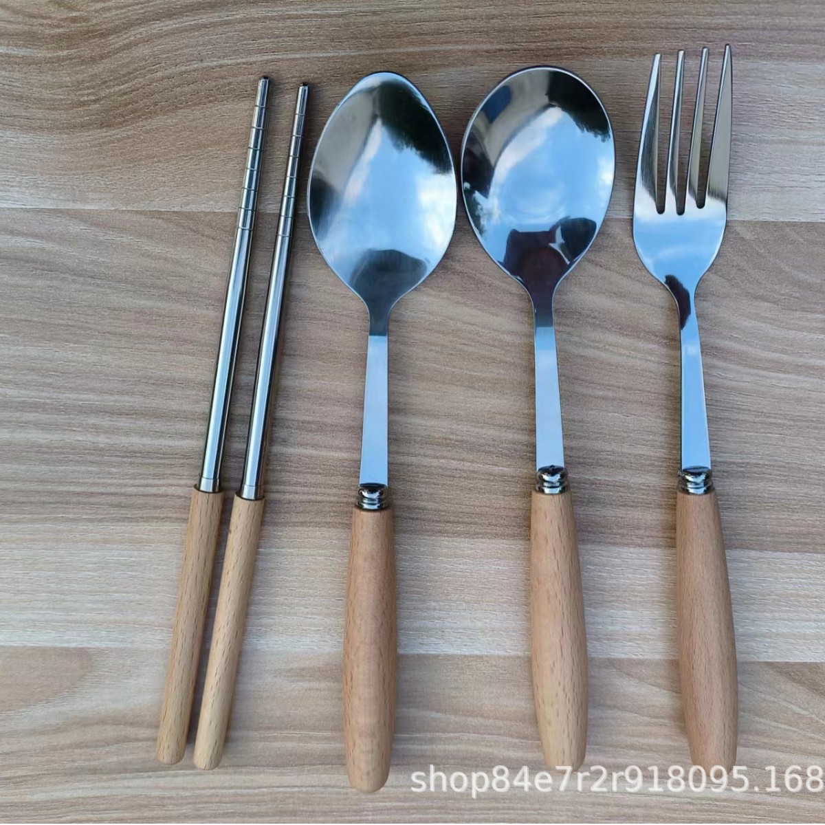 나무 손잡이 포크 싱글