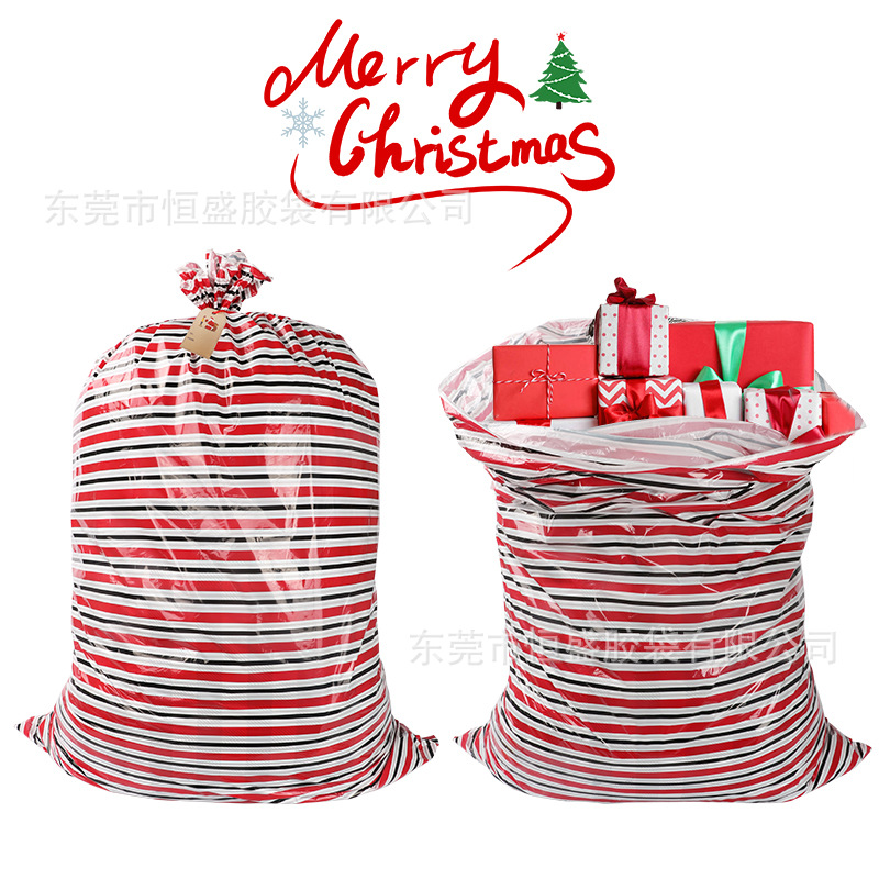 En stock comercio electrónico transfronterizo nueva bolsa de regalo de Navidad PE bolsa de regalo de plástico bolsa de regalo de Navidad