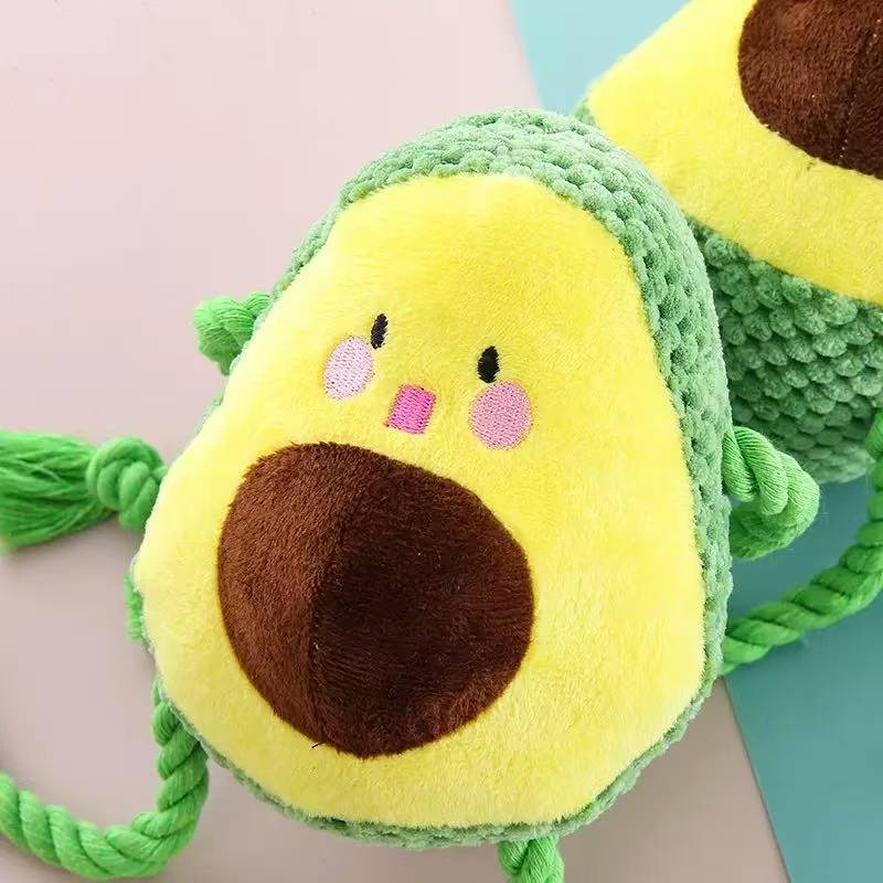 Nuevos juguetes de peluche de mascotas transfronterizas rojo aguacate almohada juguetes de perros molidores resistentes a la mordida artículos de mascotas
