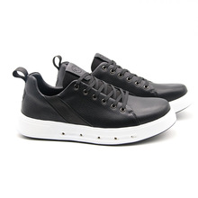 外贸轻奢高档健步鞋休闲板鞋牛皮商务男鞋弹性减震真皮黑武士皮鞋