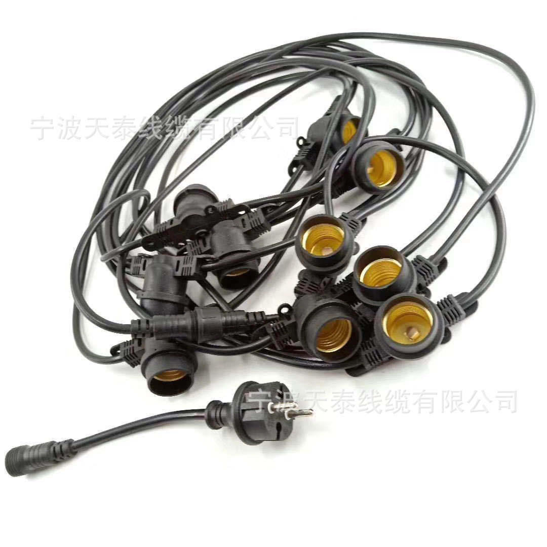 欧标插头电源线 两极电源插头灯串太阳能灯串其他美标