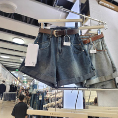 ファッショナブルなレトロデニムショートパンツ 2025 夏の新しいルーズハイウエストスリム多用途 A ラインワイドレッグホットパンツ