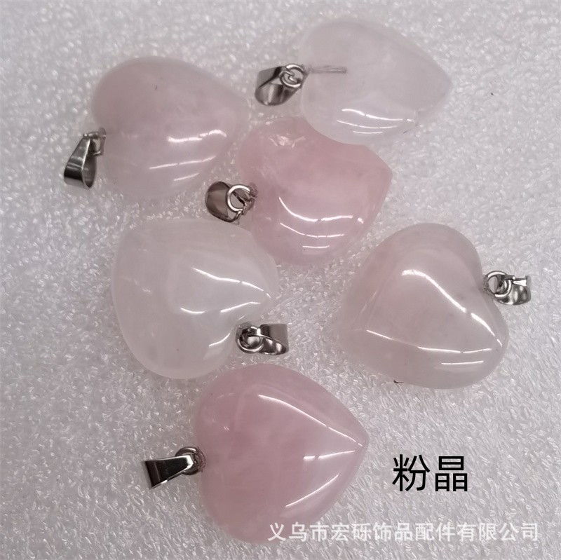 Natural cristal ágata Dongling Jade de doble cara en forma de corazón de amor colgante collar de accesorios de la joyería de la joya de la fábrica al por mayor