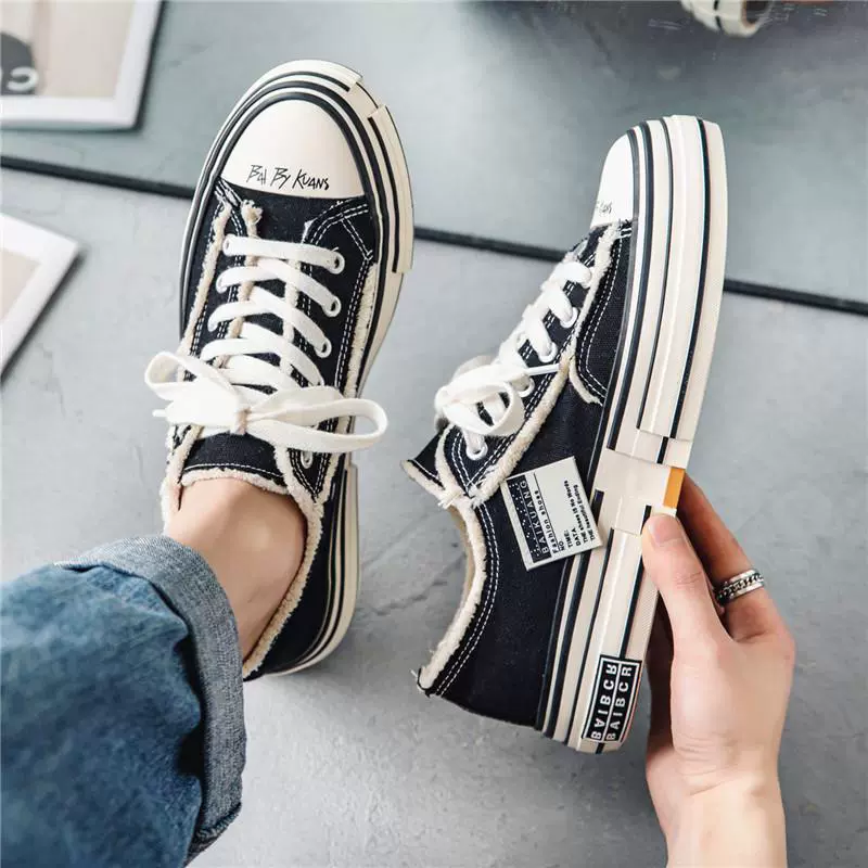 Модная нишевая обувь 2025 года, потертые парусиновые туфли для мужчин, повседневная обувь для пар, повседневная обувь, увеличивающая рост, осенние мужские кроссовки на толстой подошве