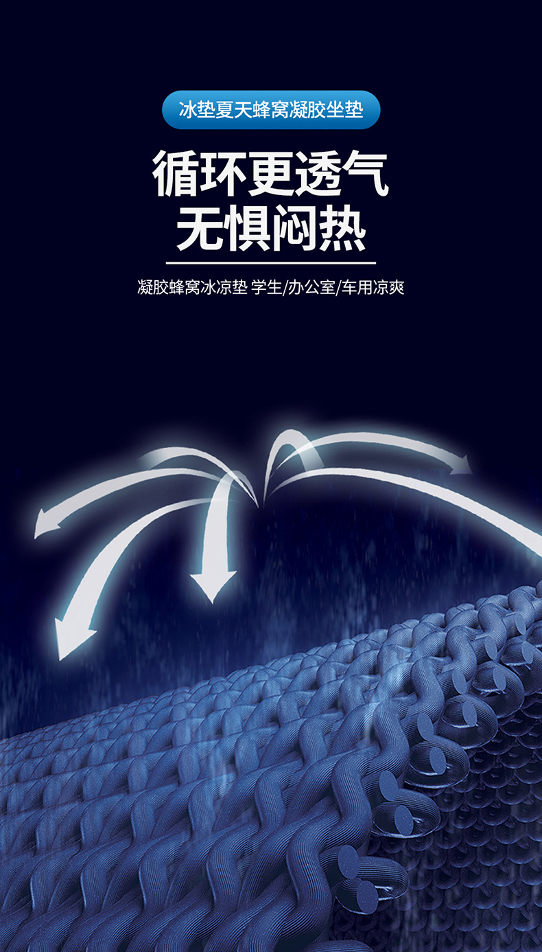 New Fourth Generation Egg Summer Gel Cushion Honeycomb Car Seat Cushion Breathable Soft Cushion Ice Cushion Cooling Cushion Student Cushion