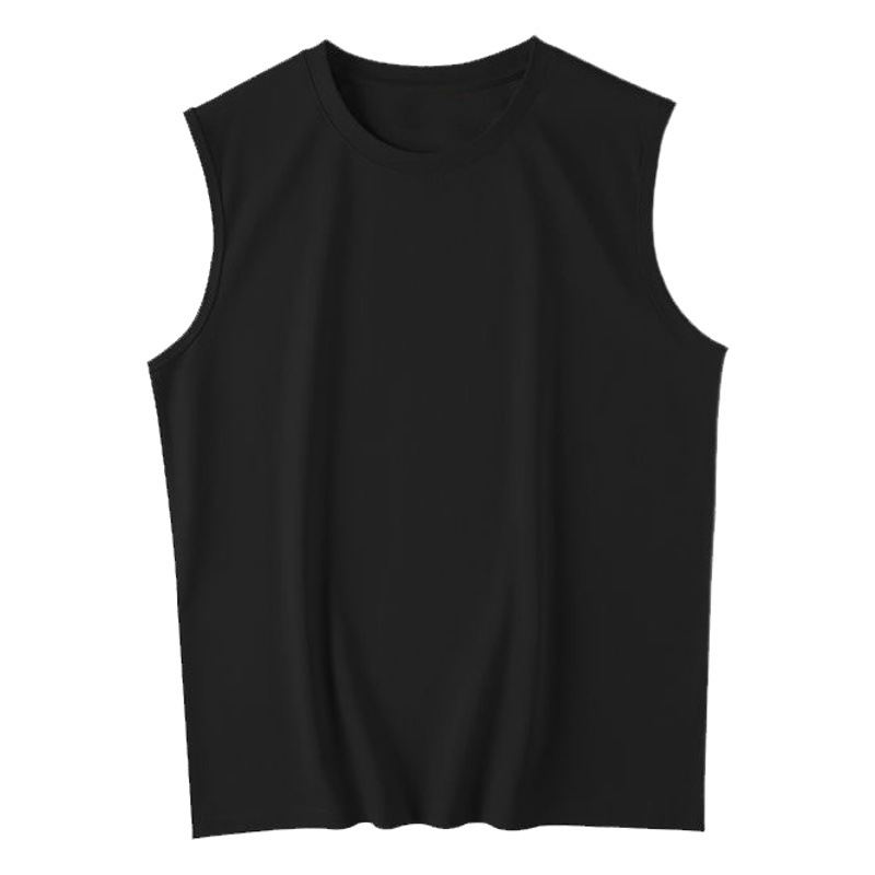 2026 moda camiseta sin mangas hombro camiseta de cuello redondo chaleco deportivo de hombro grande hombre entrenamiento relajado rápido secado