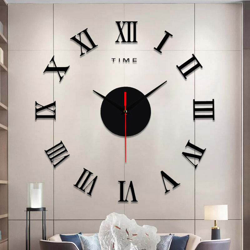Cruz-frontera creativo acrílico Reloj de pared DIY personalizado moda 3D etiqueta de la pared Reloj de pared hogar caliente mudo reloj decorativo