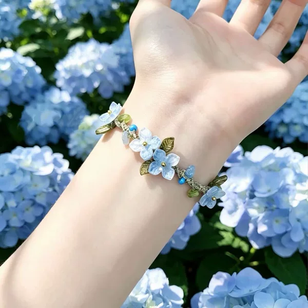 Springtime Blooms, Endless Summer Flower Language, Macrame Handmade Woven Bracelet for Women, Forest Style, Unique Gift for Best Friends