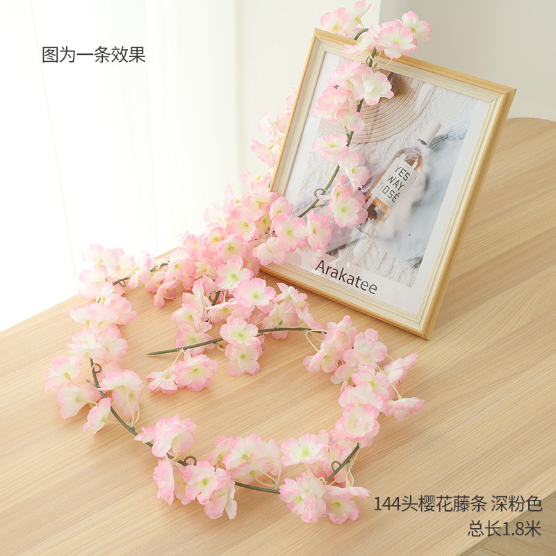 144 머리 벚꽃 등나무 어두운 핑크