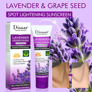 Cross-Border Disaar Lavender Brightening Protective Cream Anti-Uv Waterproof and Sweatproof Factory Wholesale Sunscreen