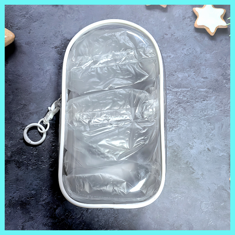 Bolso colgante simple a prueba de polvo de tela de tela de tela de tela, pvc, bolsa de almacenamiento portátil a prueba de polvo para salida transparente, muñeca de algodón, bolsa para bebé