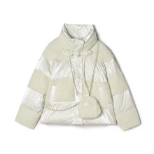 1111-7   公司尾单毛毛拼接薇国风羽绒服外套配包包