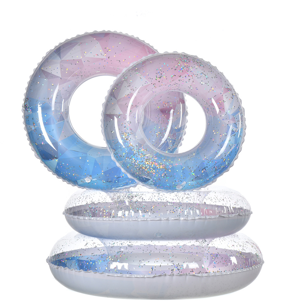 Hollywood celebrity child inflatable sequin swim ring with thick PVC handle swim ring anti-tip toy armband swim ring