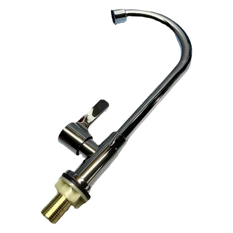 304 Stainless Steel Electroplated Vegetable Basin Faucet Sink Faucet Vegetable Basin Universal Vertical Single Cooling Faucet Ball Rotating