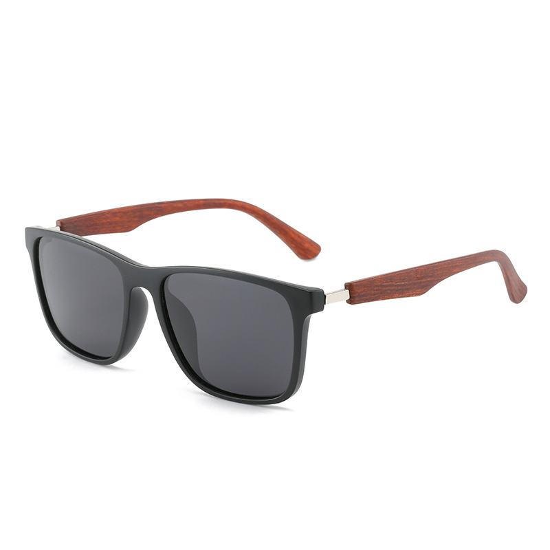 Nuevos hombres polarizados de comercio exterior gafas de sol de grano de madera UV400 transfronteriza deportes gafas de sol casuales suministro directo de fábrica