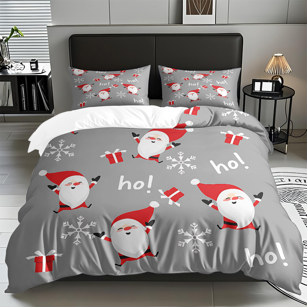 Textiles caseros transfronterizos patrón navideño suave polirido quilt kit de impresión digital HD TEMU / JIT