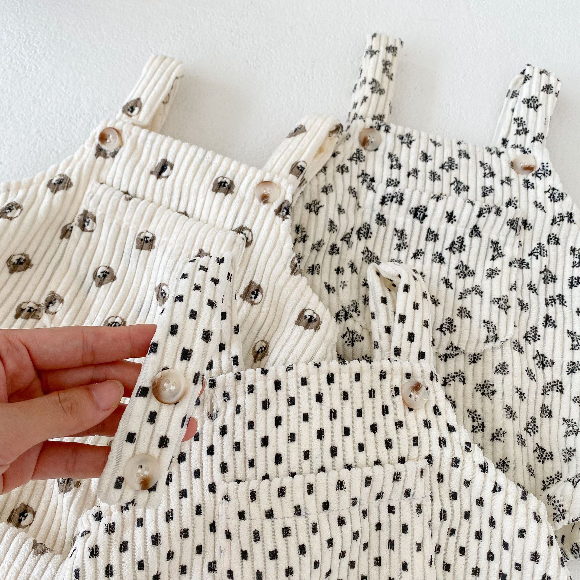 2024 Spring Autumn Baby Boys and Girls Printed Straps, Bags, Butt Clothes, 0-2 Year Old Cotton jumpsuit, Crawler Clothes_voghion.com