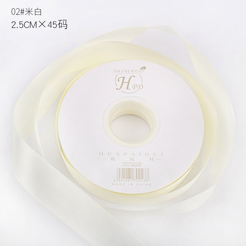 Brillante color sólido 1cm cinta material de embalaje de flores poliéster de alta densidad diy material de florista de pasteles hechos a mano