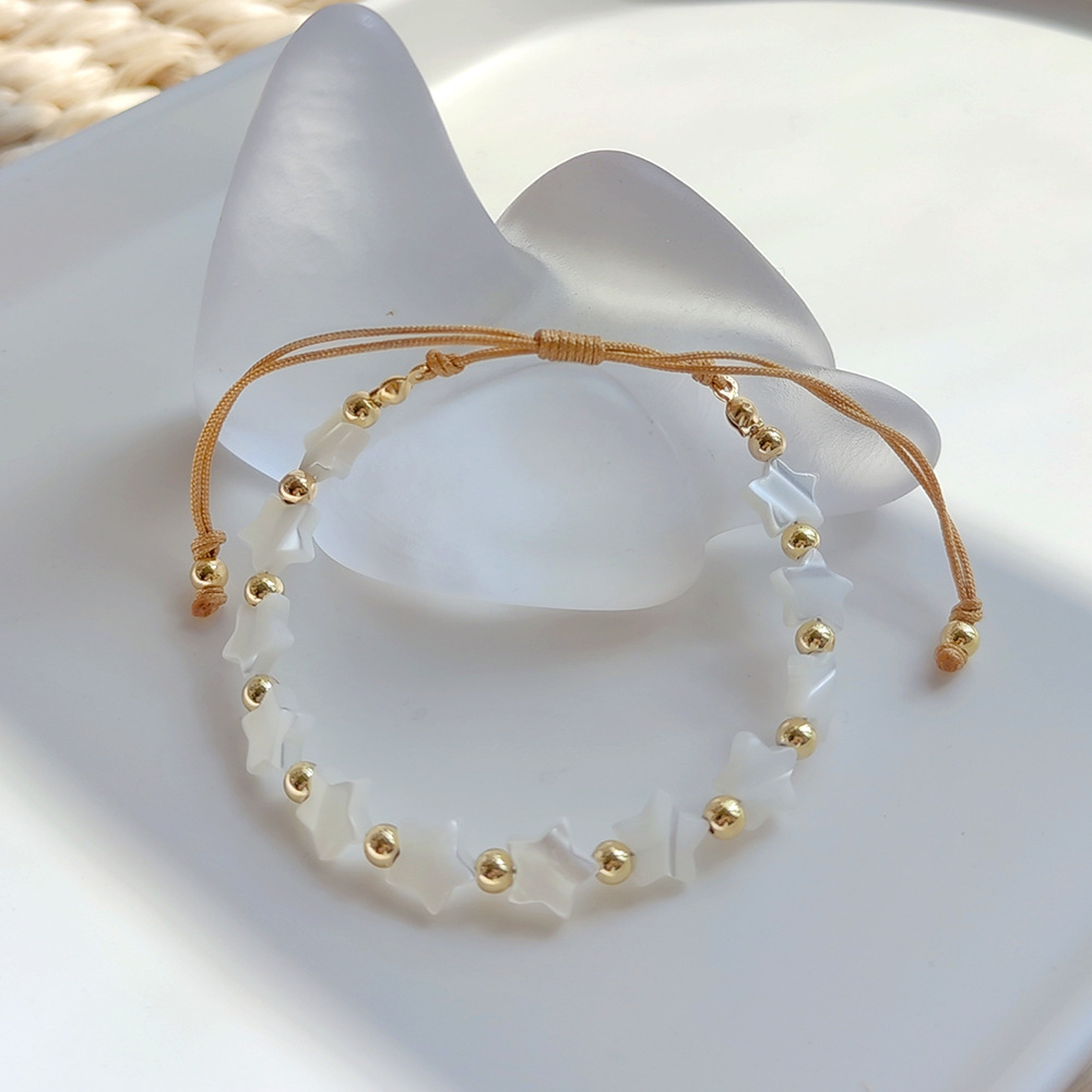 Women'S Gender 1 Piece Fashion Heart Shape Shell Metal Knitting Women's Bracelets