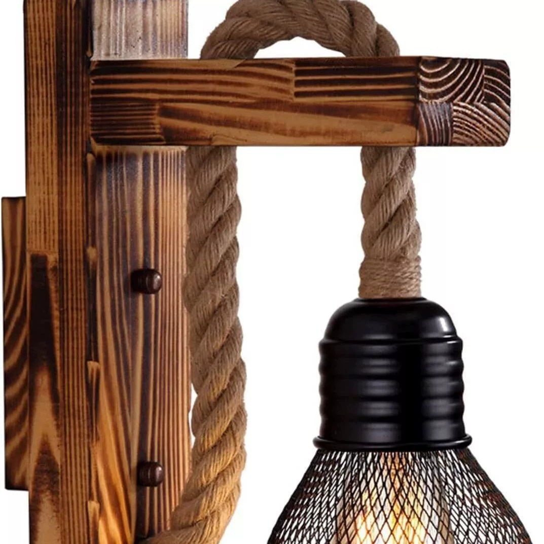 American country retro cafetería pasillo restaurante bar creativo madera madera lámpara de pared