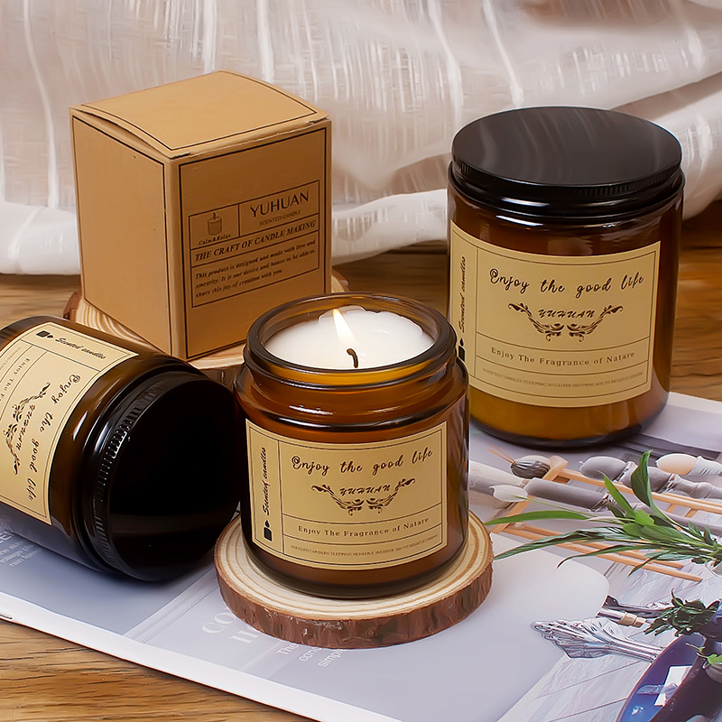 Flor seca aromaterapia vela planta aceite esencial incienso dormitorio ayuda para dormir vela de baja temperatura fragancia cera de soja caja de regalo de mano