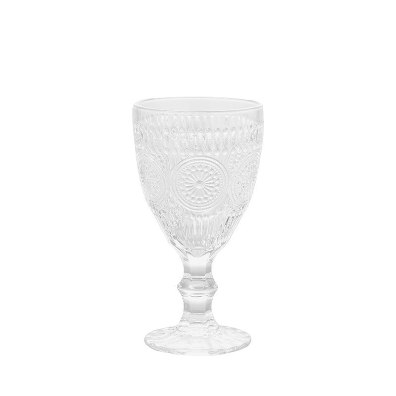 Vintage europeo de pies bajos sol relieve taza de vino vino taza de champán taza de jugo taza de batido taza de bebida fría
