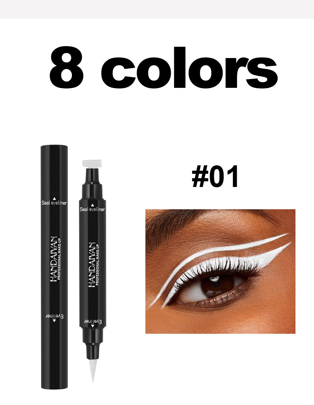Triangular eyeliner seal color handaiyan eyeliner liquid pen, waterproof, sweat-proof, quick-drying cross-border double-head eyeliner pen undefined