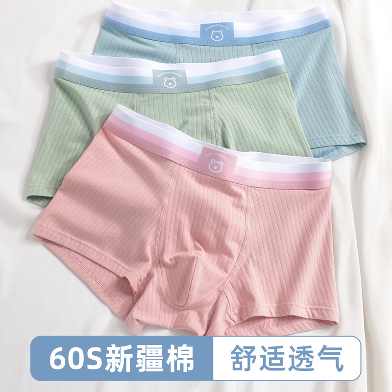 Ropa interior de los hombres de verano de algodón Boxer shorts jóvenes Boxer shorts cabeza de los hombres más tamaño ropa interior deportiva