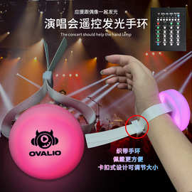 LED15色遥控织带发光手环演唱会可调节腕带编织带闪光手环