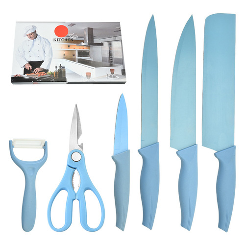 Factory Fengwei Handle Six-Piece Kitchen Full Set Stainless Steel Knife Set Colorful Gift Box Knife Set