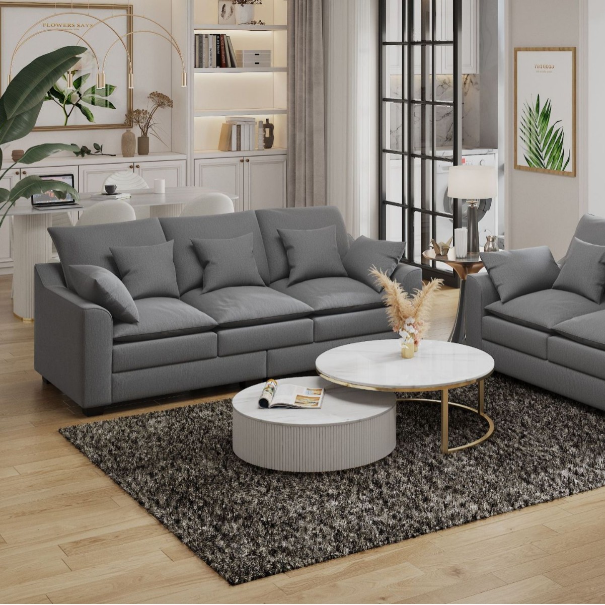 Estilo japonés sofá de cuero nórdico pequeño estilo simple moderno de sala de estar de tres personas sofá artístico de cuero image 1