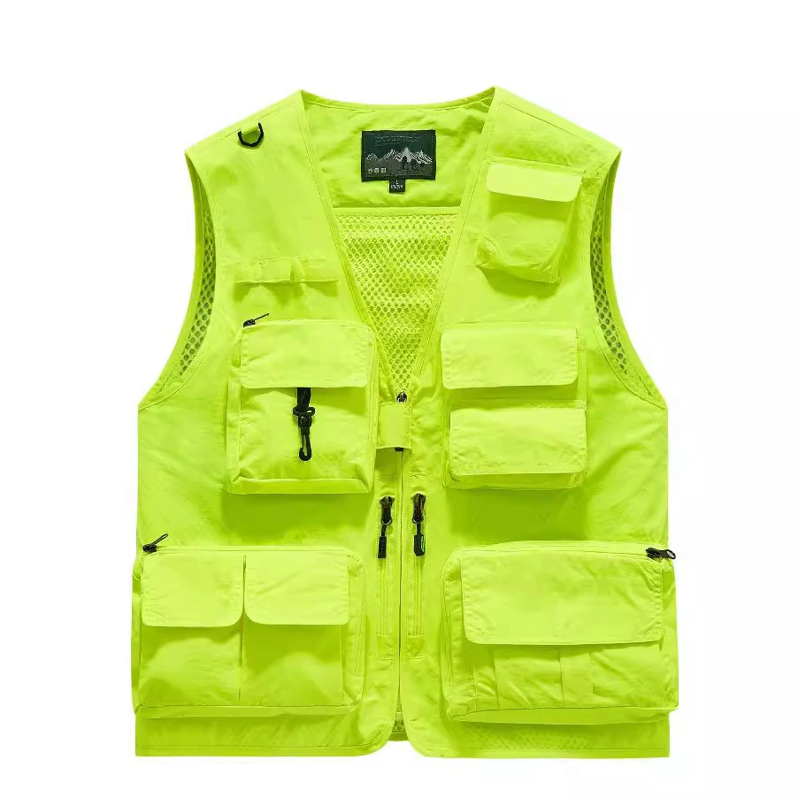 Весенне-летний мужской жилет Камуфляжный сетчатый жилет фотография на открытом воздухе режиссер с несколькими карманами для отдыха рыболовный жилет тонкий