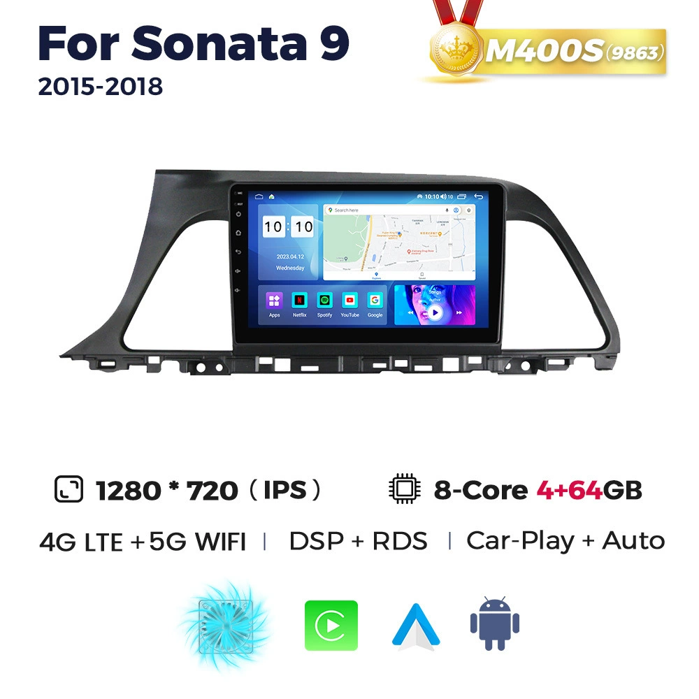 Подходит для Hyundai Sonata 9 15-18 навигация на Android с большим экраном, центральная панель 256Г