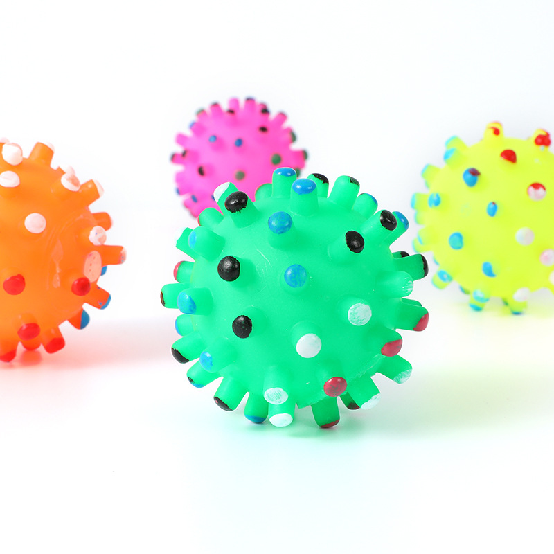 Popular perro vinilo sonido Thorn bola al por mayor juguetes para mascotas interactivo juego de entrenamiento de perros suministros transfronterizos juguetes de bolas