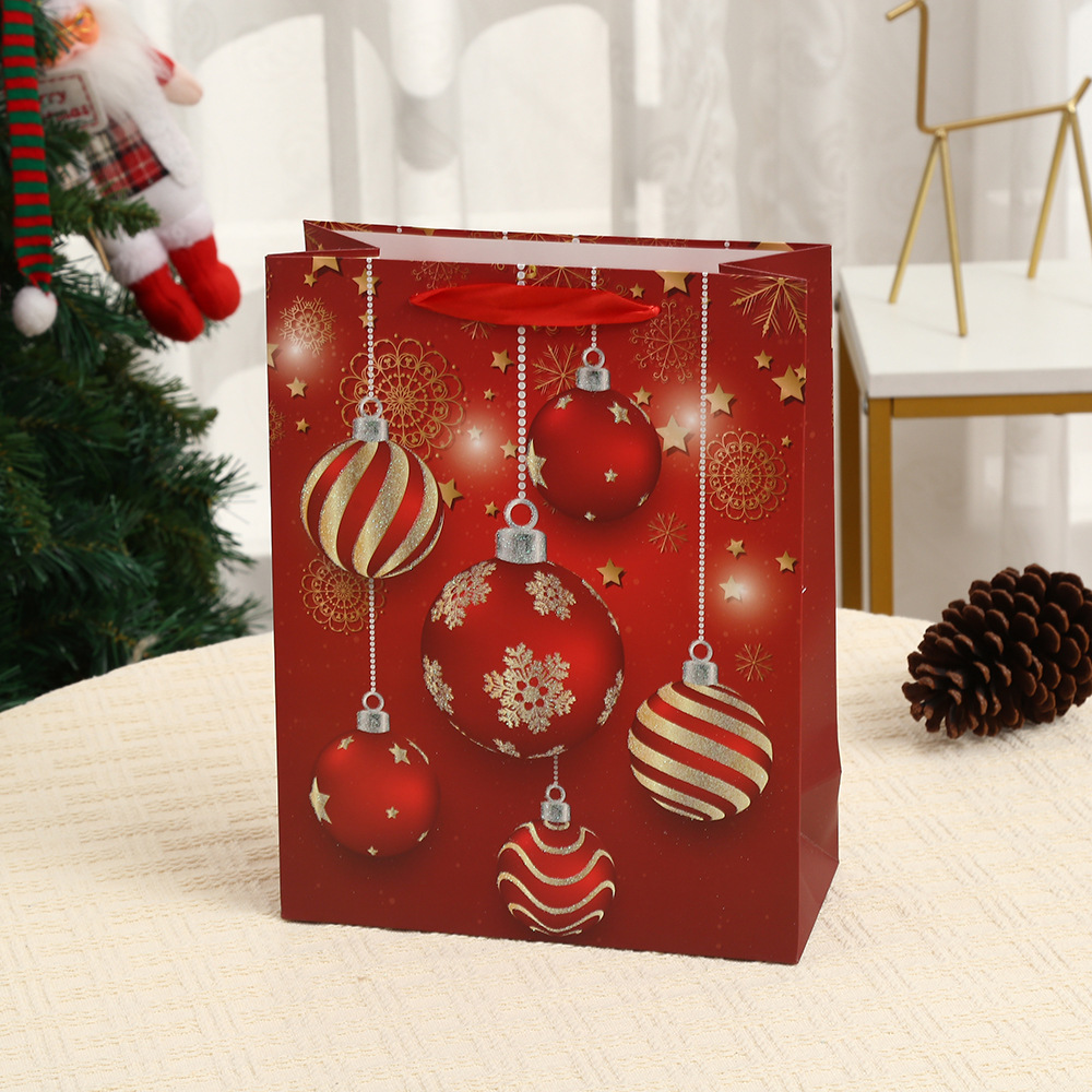 Nueva bolsa de papel de Navidad, bolsa de regalo, bolso de bronceado de color de moda, bolsa de embalaje de regalo de Navidad creativa