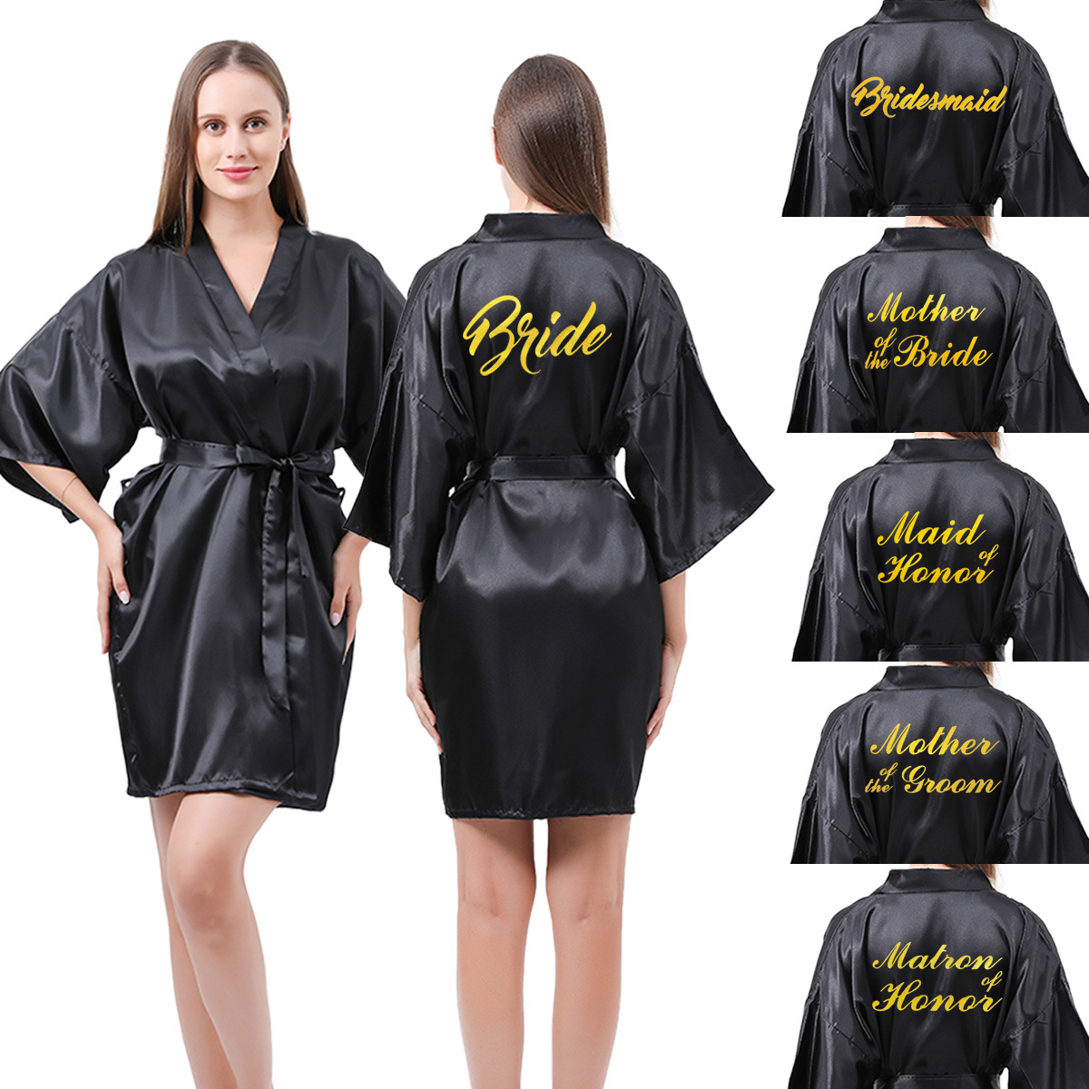 Cruz-frontera delgada boda bronceado en polvo dama de honor mañana vestido de maquillaje traje de seda señora novia cartas