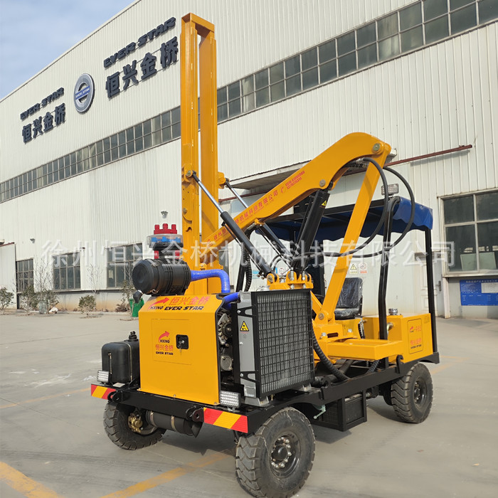 波形护栏打桩机 公路打拔钻一体机恒兴护栏打桩机